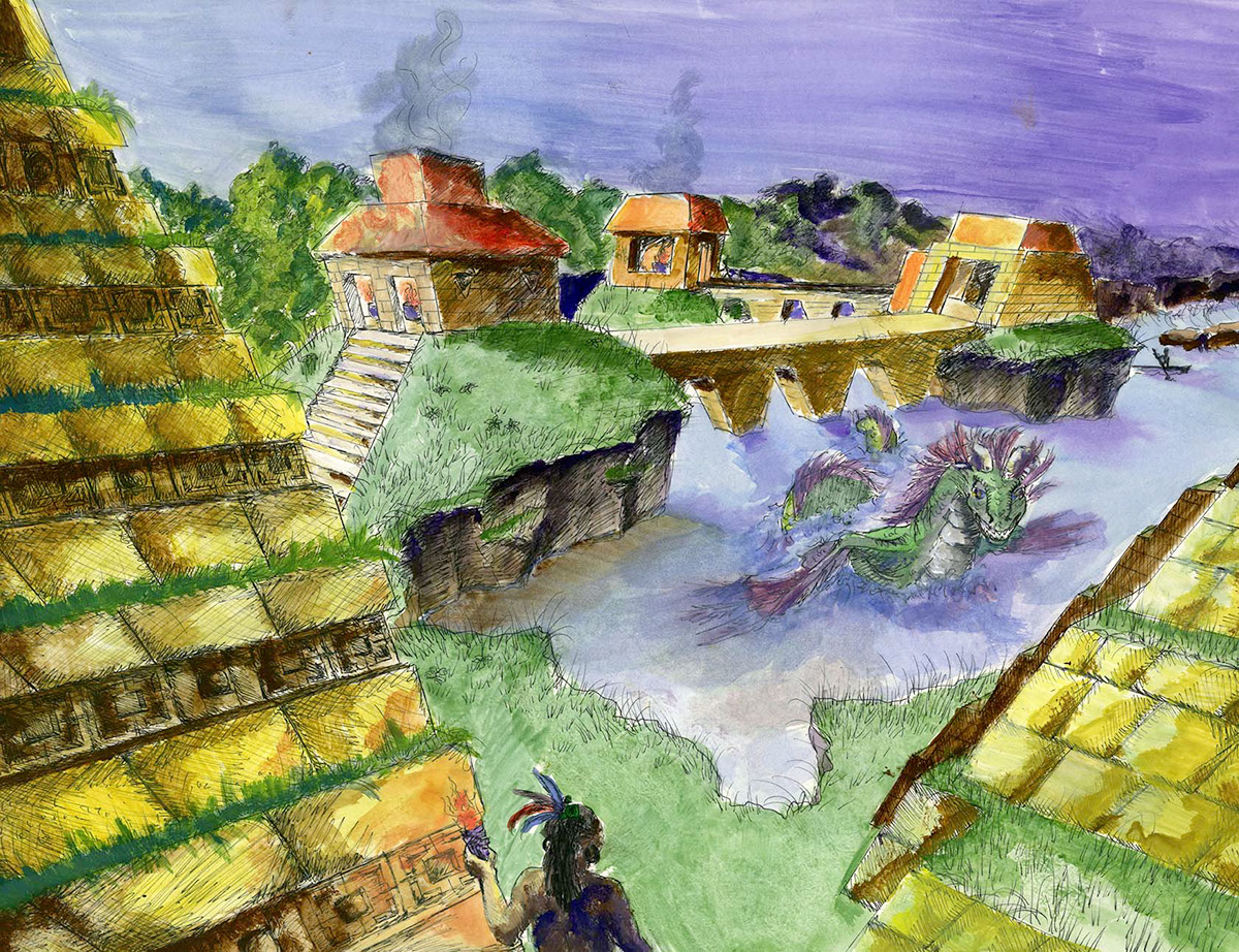 watercolor mayan dimension