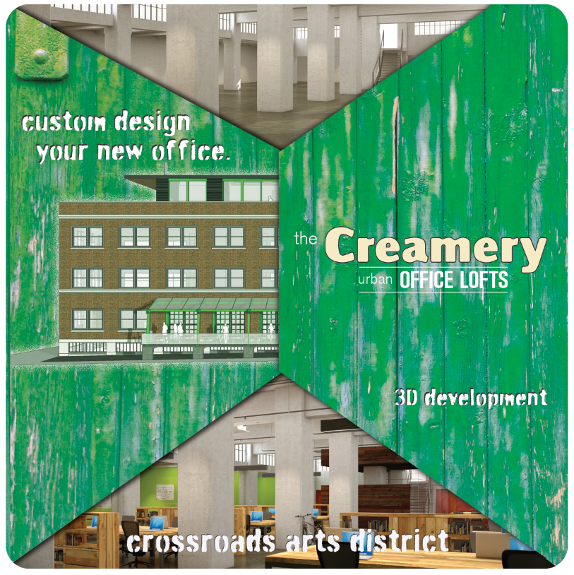 lofts  office space brochure  urban design die cut marketing   kit