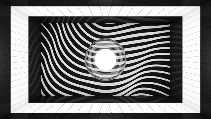 a/v tokimonsta visuals VJ loop 3D motion graphics projection black White cinema4d c4d brainfeeder