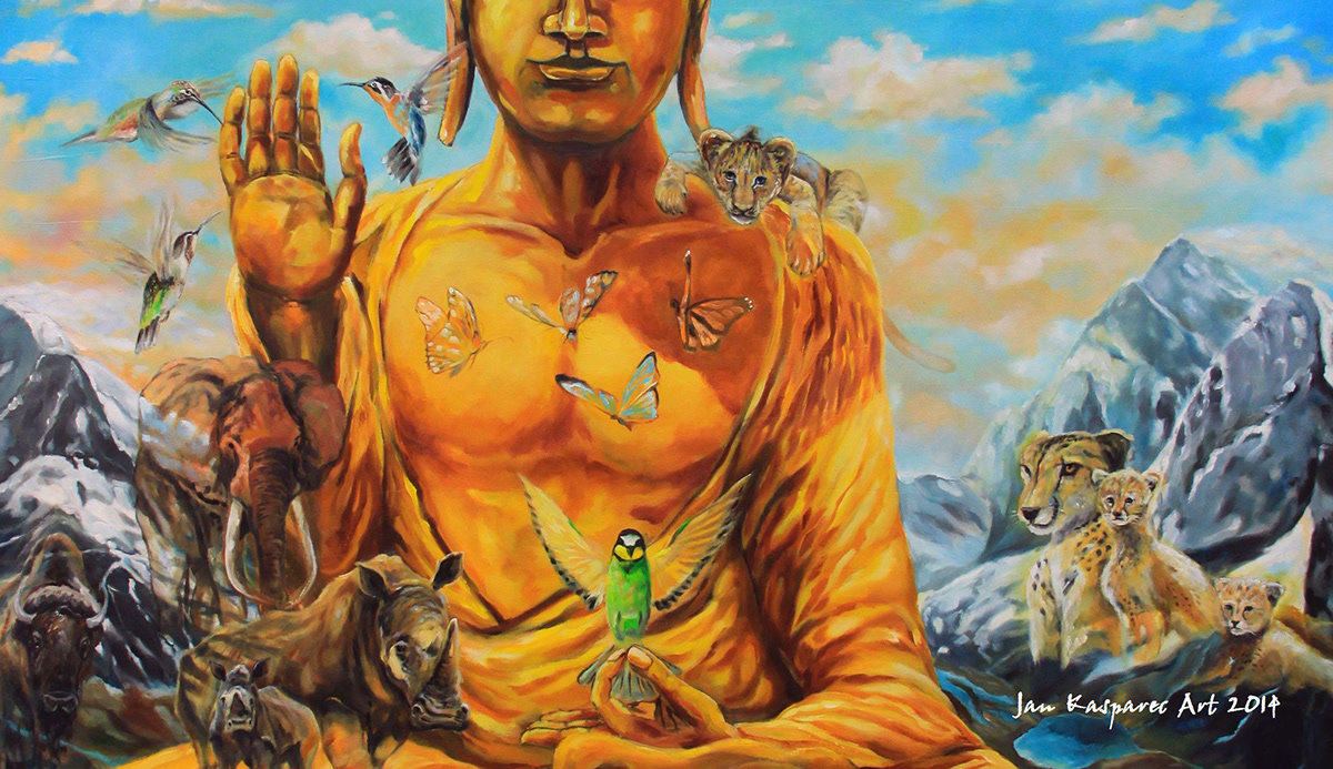 Buddha Buddha painting spiritual meditation contemporary art surrealism surrealist kasparec