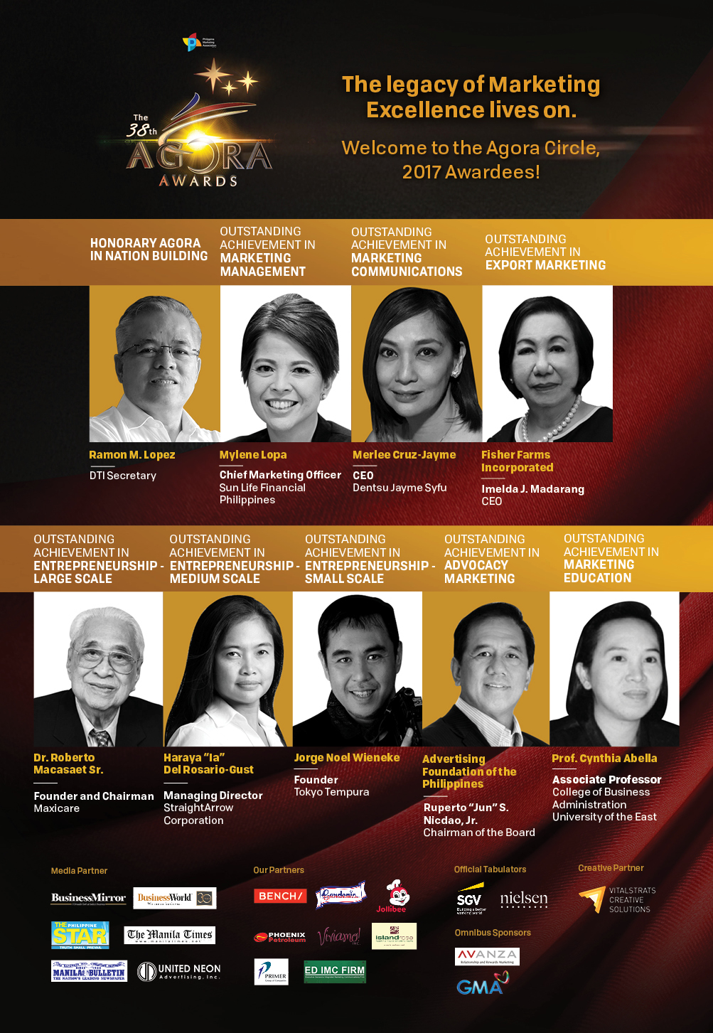 Awards design Event vitalstrats philippines marketing   printads PMA Advertising  agora