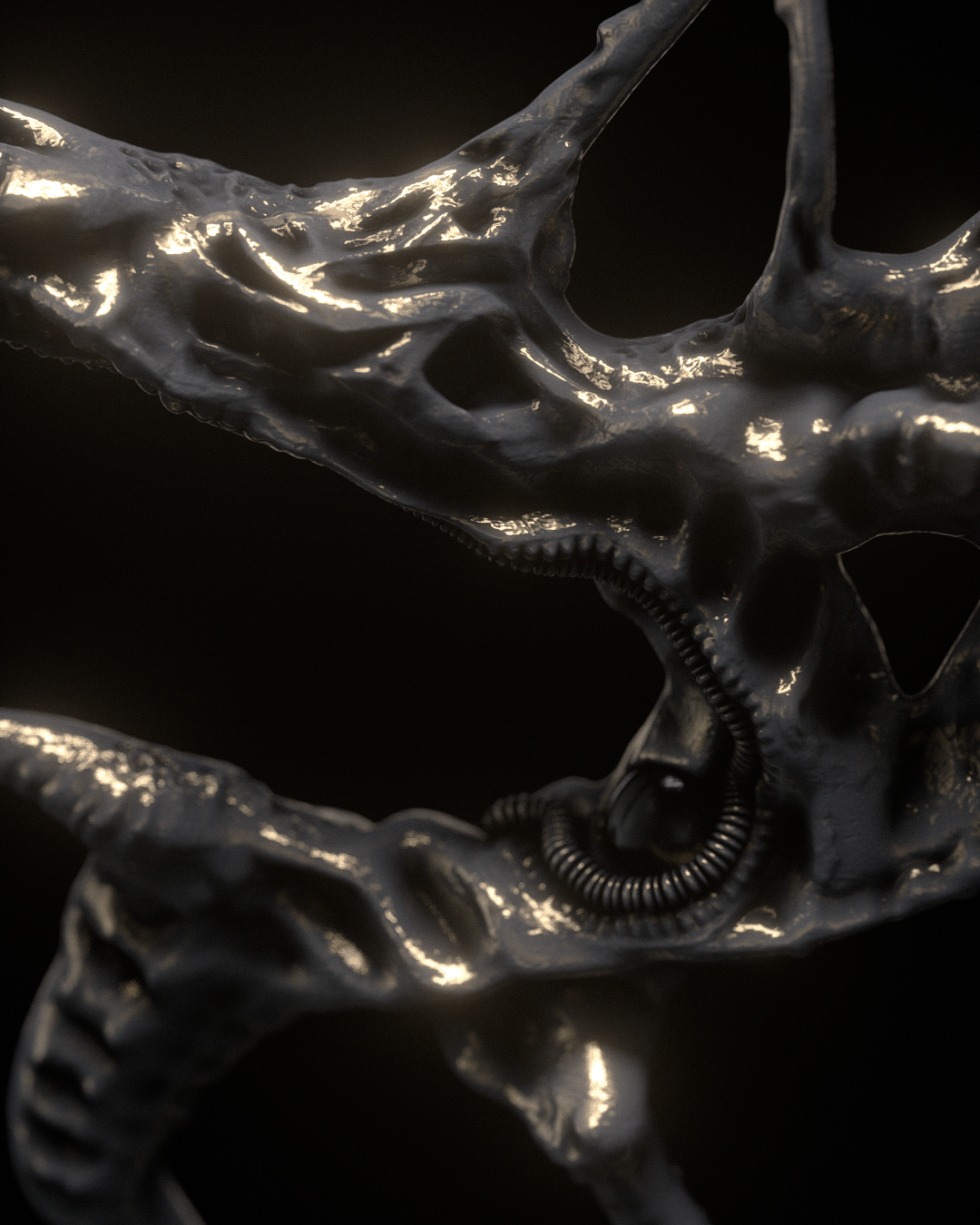 Zbrush 3d sculpting 3d render 3D alien abstract cinema 4d zbrush sculpt chrometype