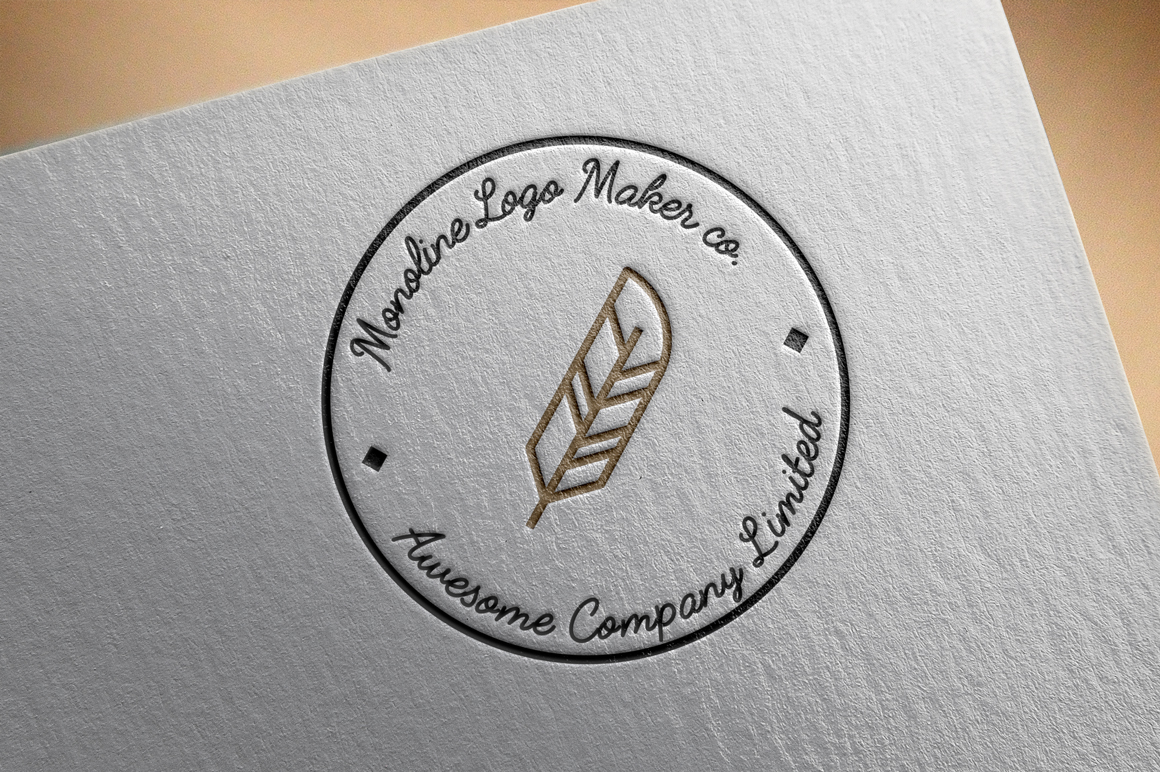 logo mark stamp template design creator line linear abstract Icon