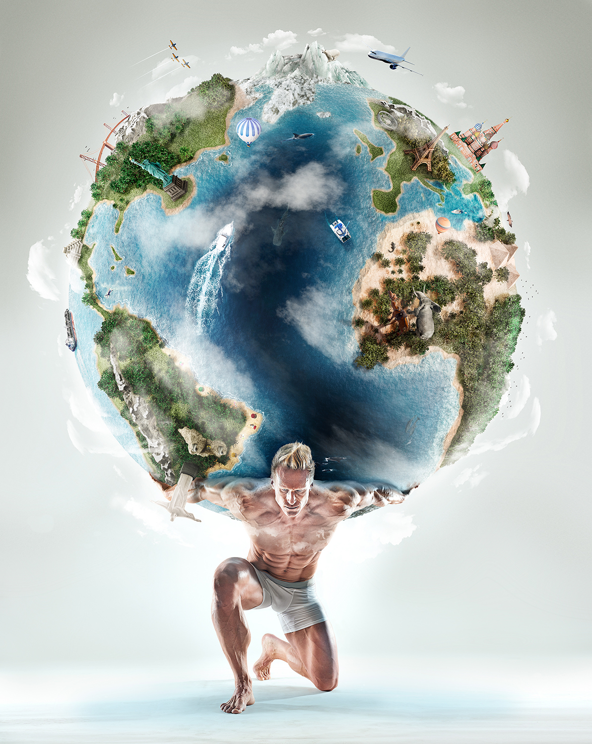 atlas CGI muscle globe world Olympian conceptual strength greek god nations