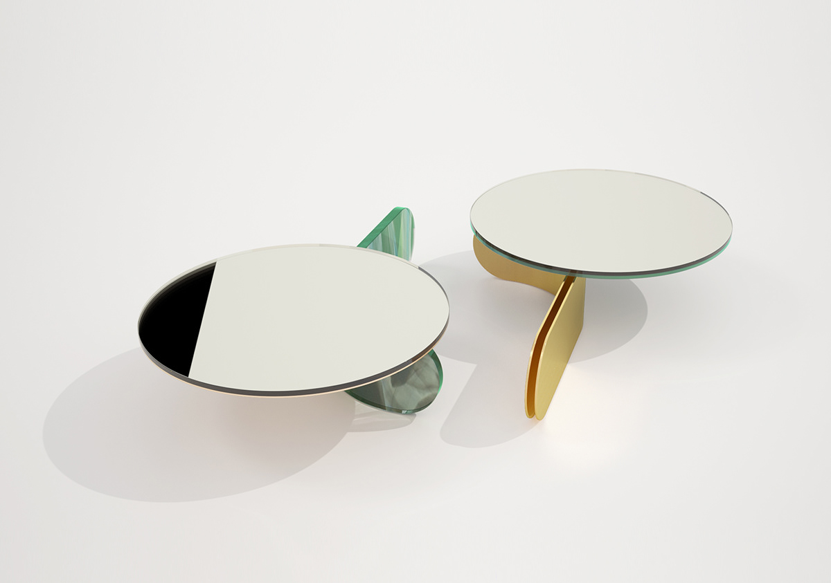 mirror beauty handmade brass acetate concrete handmirror product design minimal