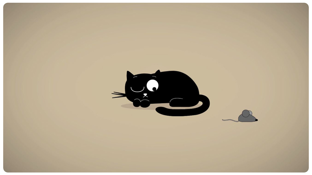 Cat gatto blackcat black mouse mice 2DAnimation 2D animal funny Fun cartoon