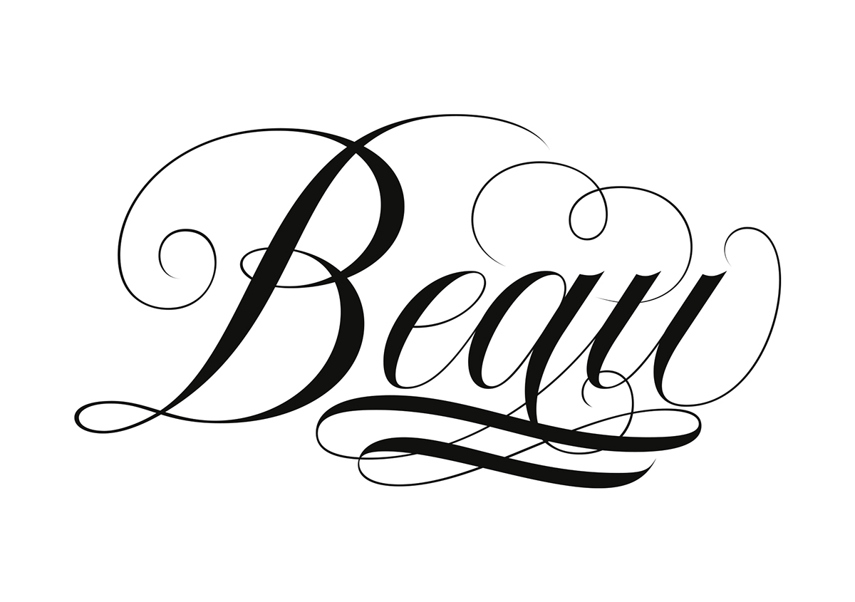 lettering type copperplate caligrafia dibujo letras Beau escritura sketches process final vector glyphs