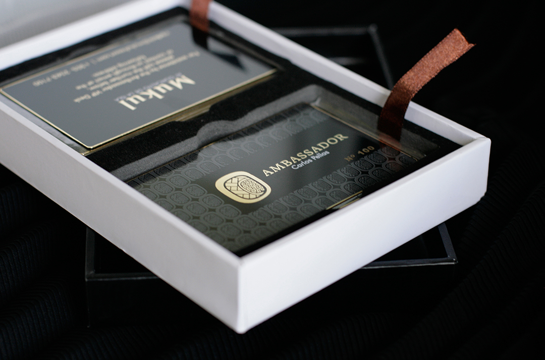 luxury Invitation Vip logo Promotion luxury print luxury materials gold plated copper foil Branding design