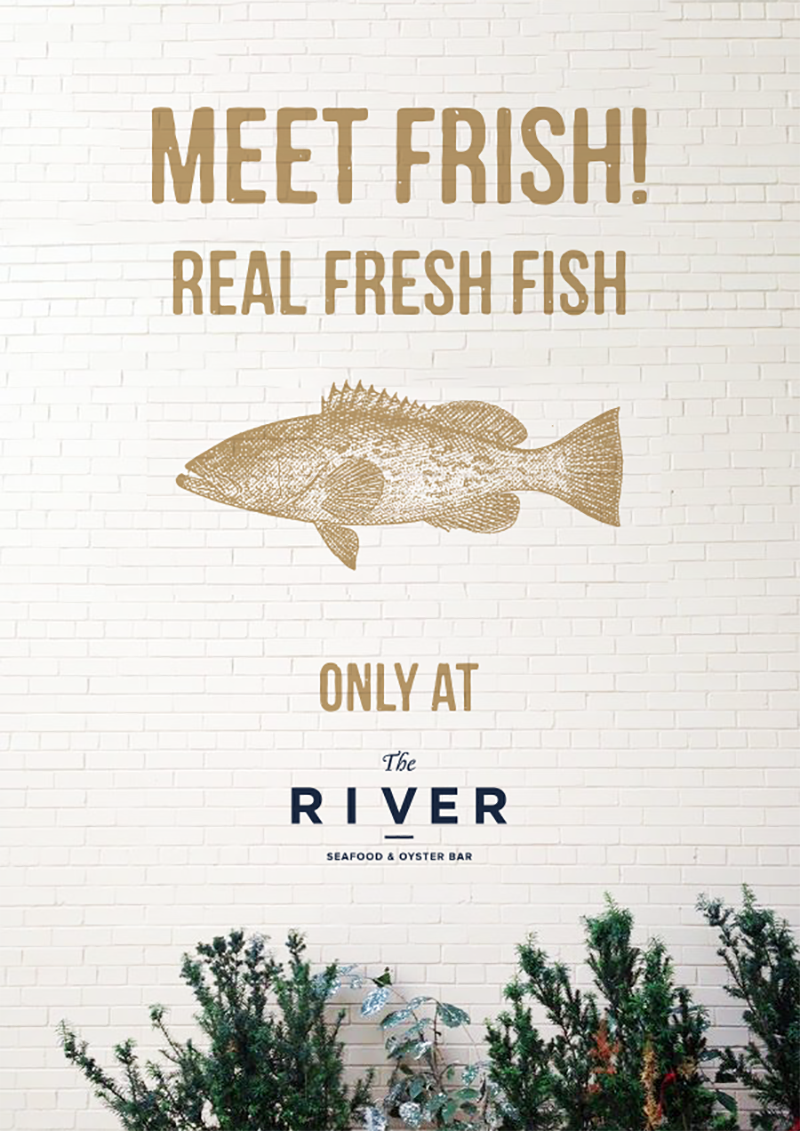 The River the river restaurant the river oyster bar laura pol laurapol   pol designs  poldesigns Wine Packaging wine coolpackaging cool branding seafood seafood branding Restaurant Branding