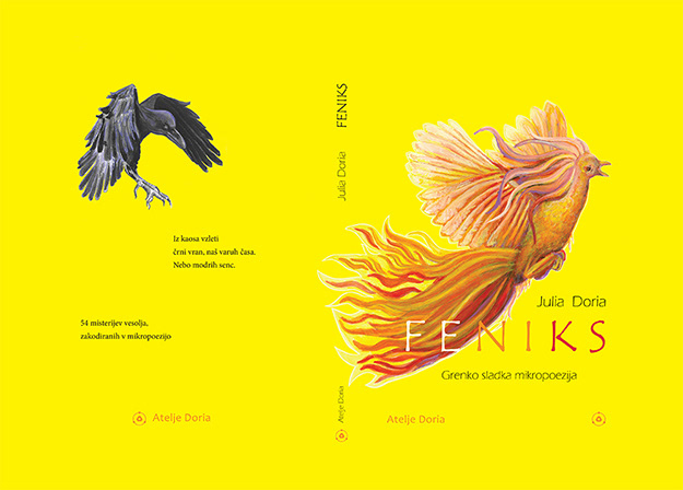 Phoenix feniks illustrations poetry book illustrated poems Julia Doria Haiku birds mythology cover design