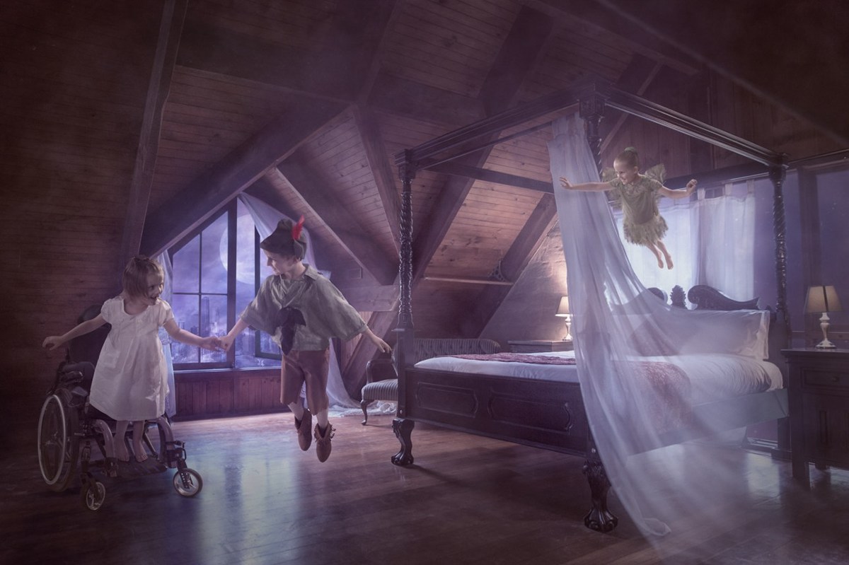 disabled photoshop peter pan fairytale classic story story charity cerebral palsy manipulation surreal
