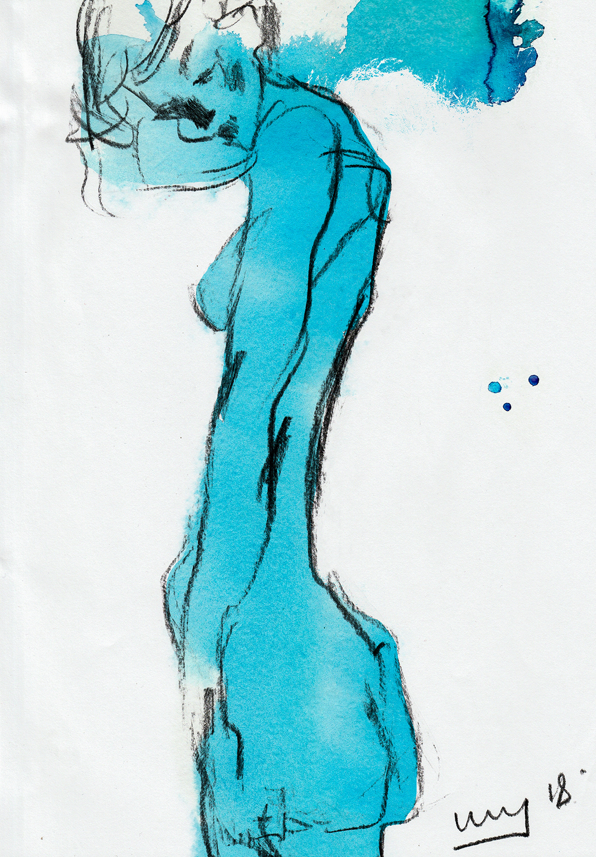 nude naked woman portrait Drawing  sketch art nu art nude figure erotics Nude Model