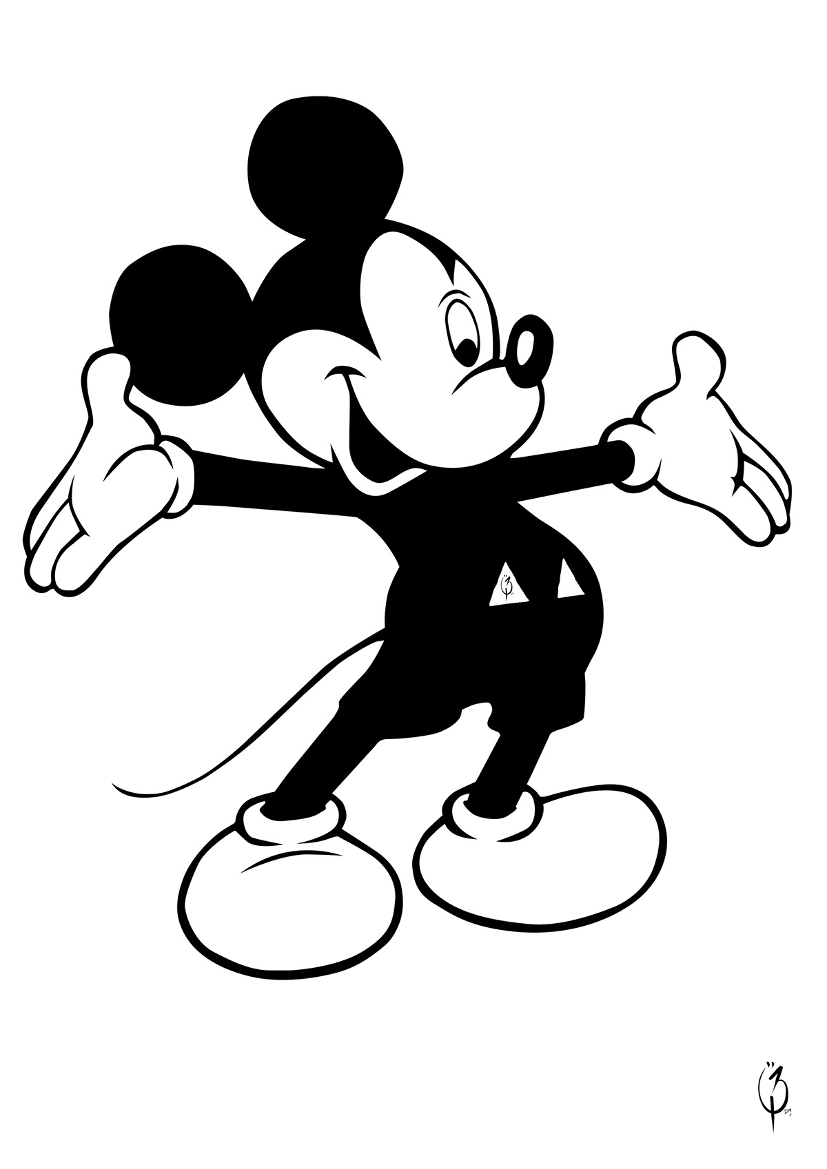 mickey mouse Walt Disney cartoon Character black and white