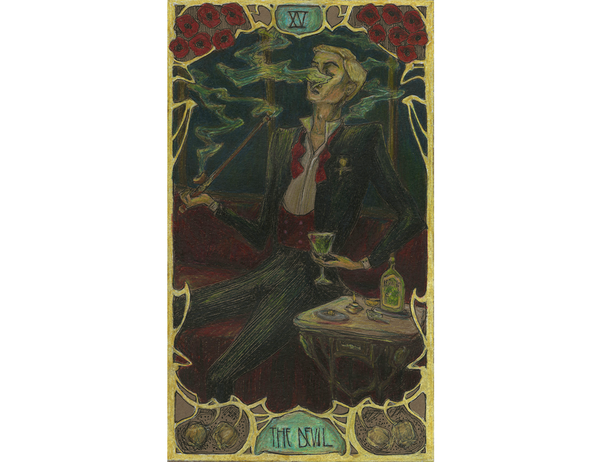 Tarot Cards art nouveau major arcana Circus folk tarot card late 1800s