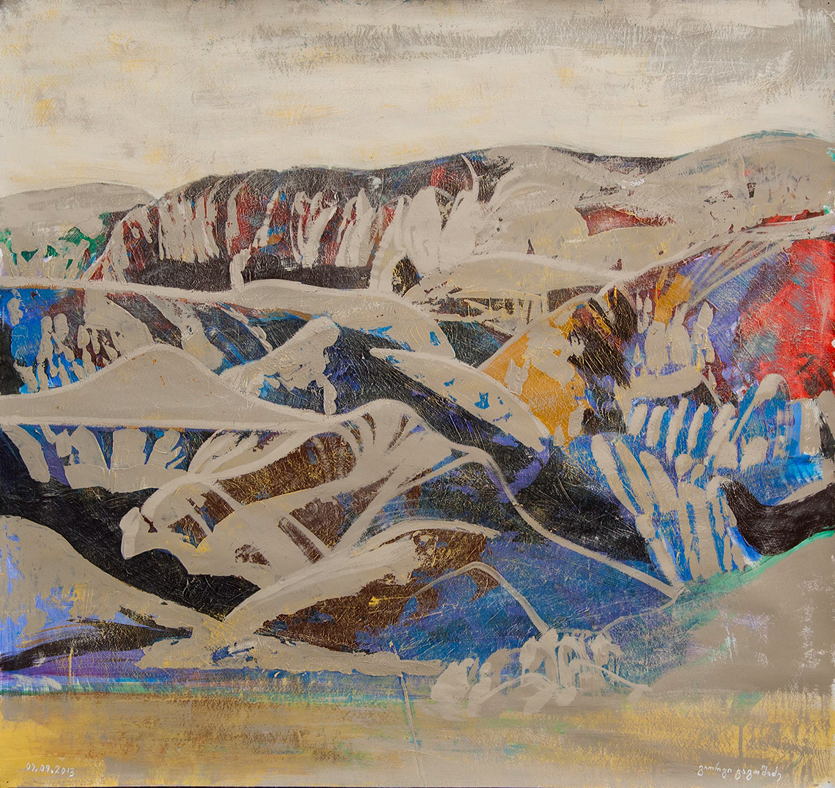 mixed media on paper 2012-2013 Landscape mountains abstract