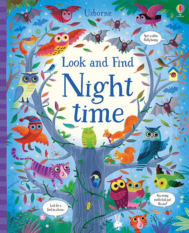 Gareth Lucas usborne Look & Find nightime nocturnal animals activity book Children's Publishing Character children's book animal