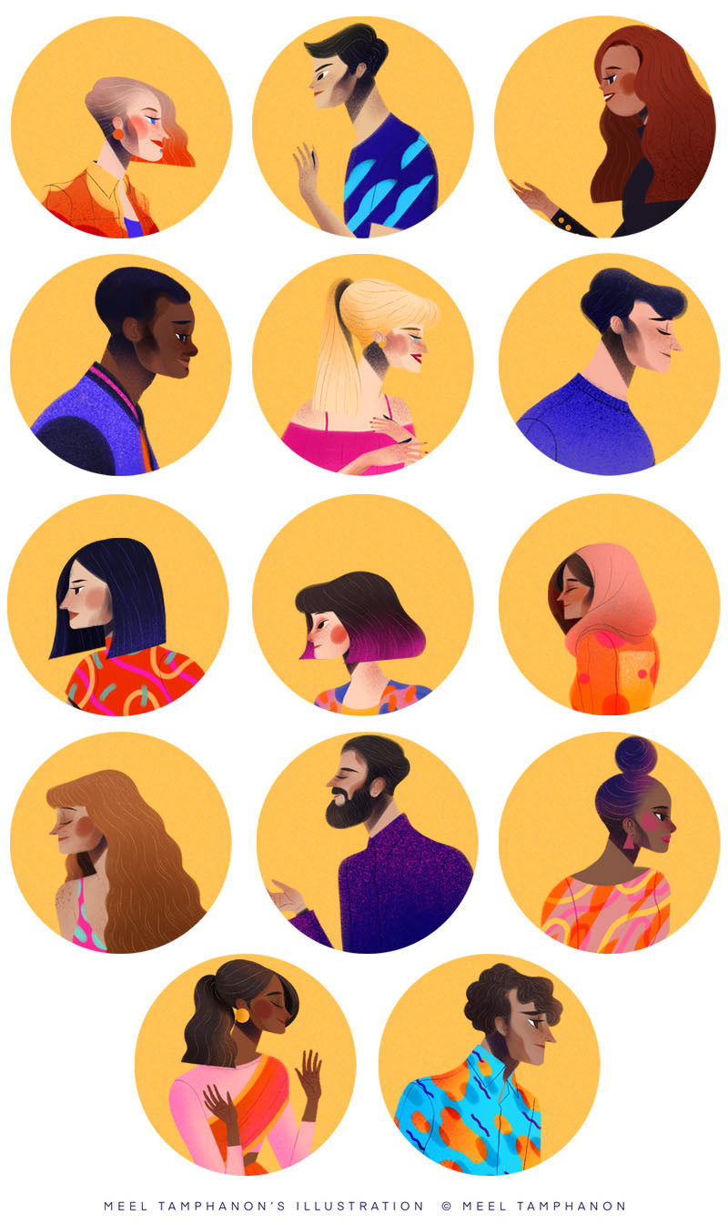 airbnb airbnbdesignteam Character Colourful  community ILLUSTRATION 
