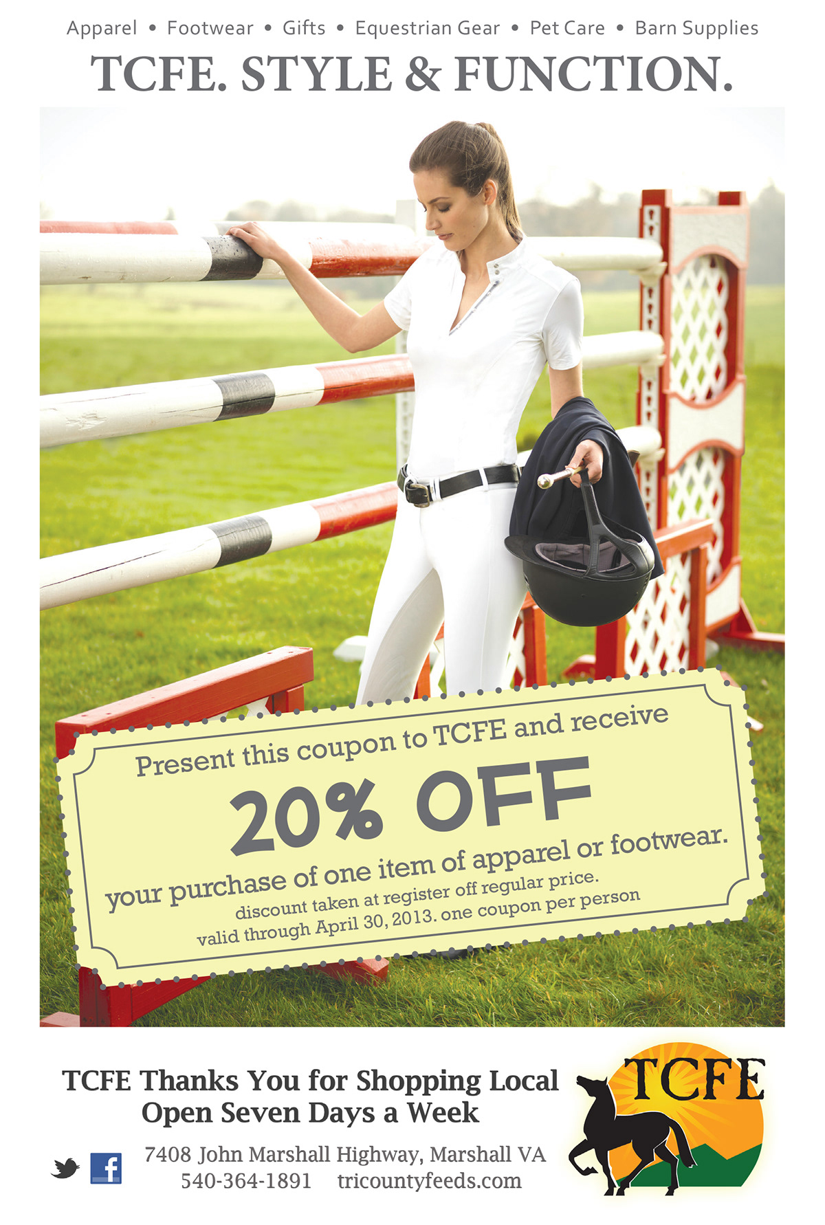 Collateral COUPON handout marketing   equestrian