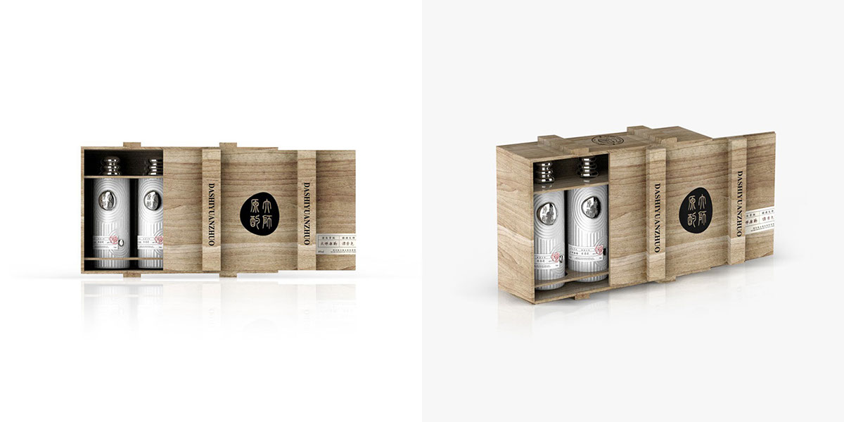 branding  Packaging art wine Chinese Liquor graphic c4d product design 