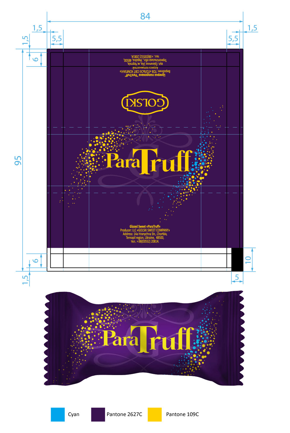 Candy chocolate design flowpack Food  Label marketing   package Packaging sweet