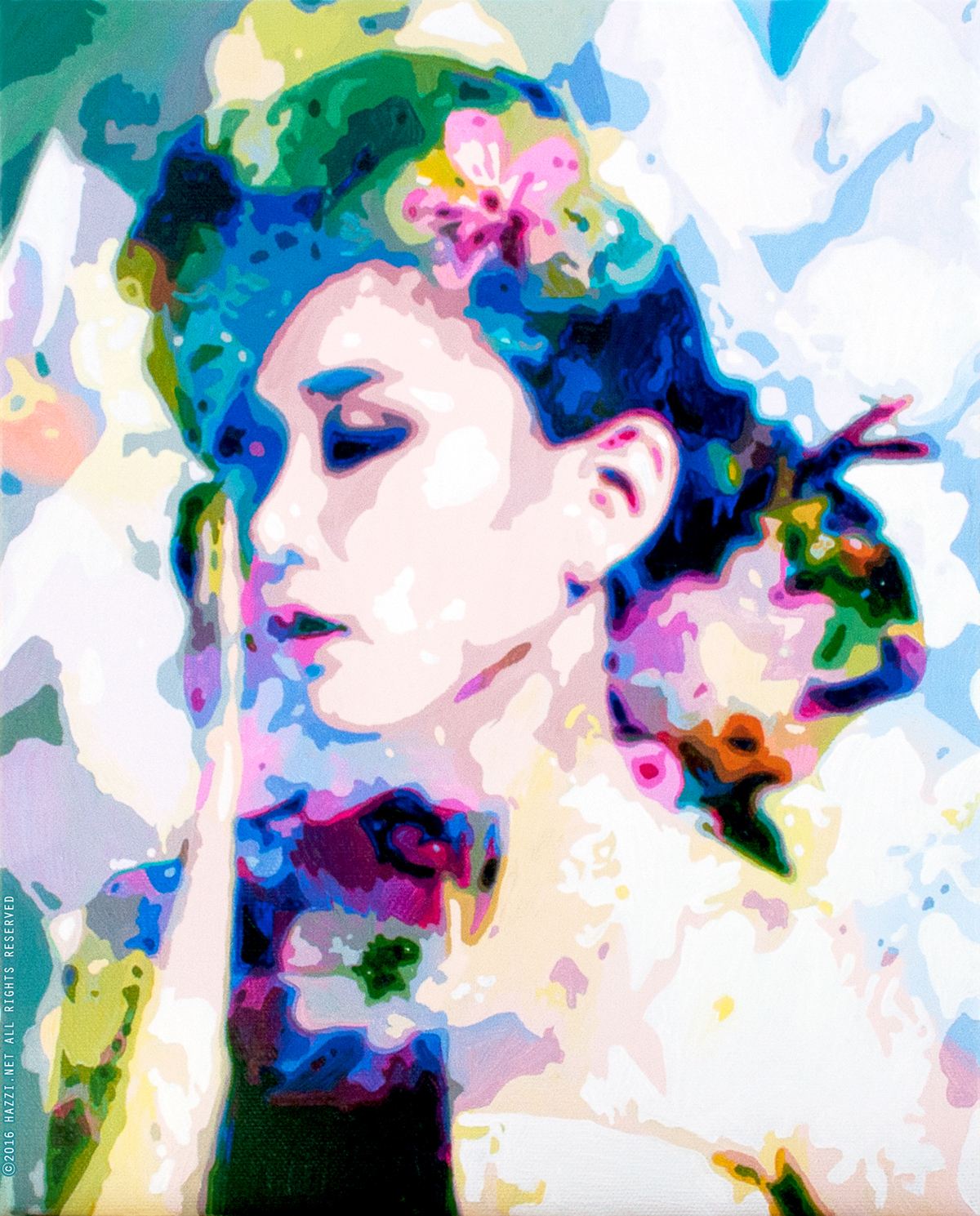 lost star hanbok hazzi oilpainting progress wip studio concept art 한복 가채 비녀 korean traditional