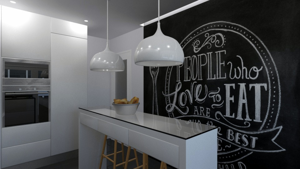 lettering Chalkboard decor kitchen Home Living rendering modeling 3DS MAX 2014 mental ray