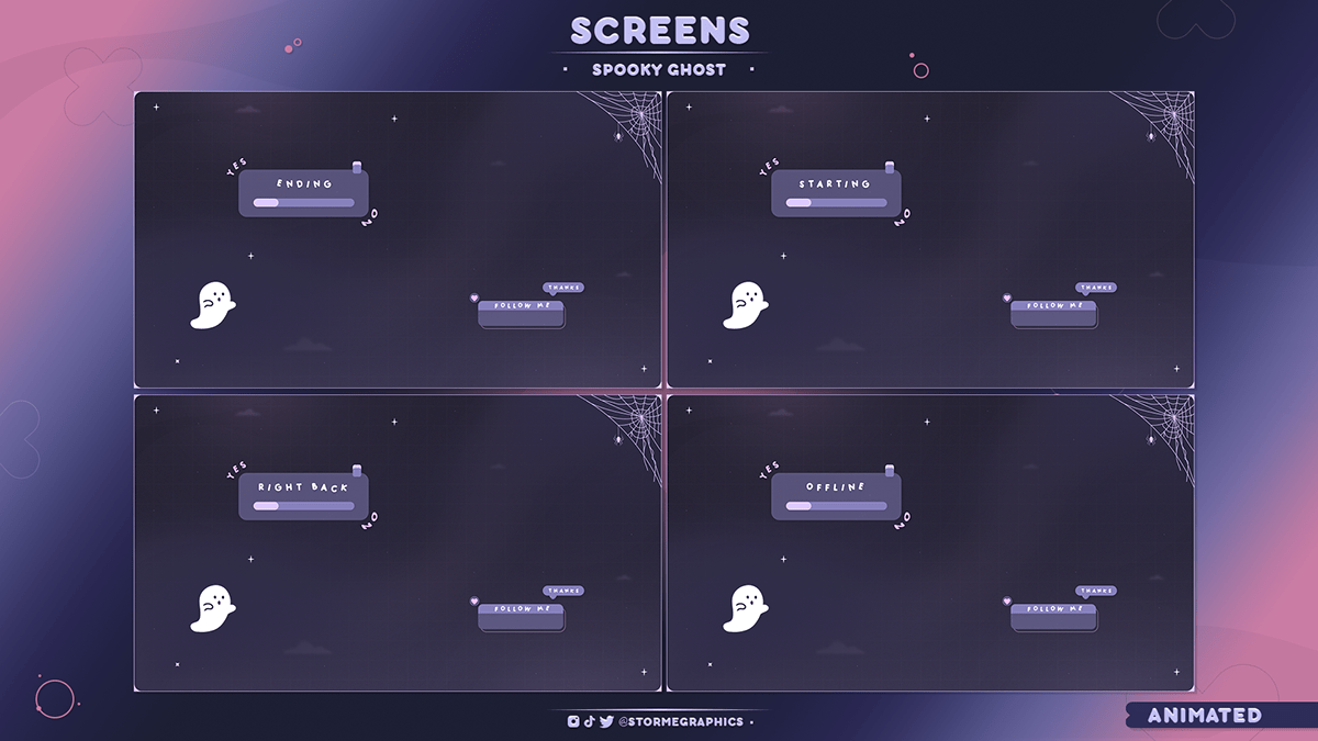 CUTE FREE AND AFFORDABLE TWITCH STREAM ANIMATED OVERLAY PACK