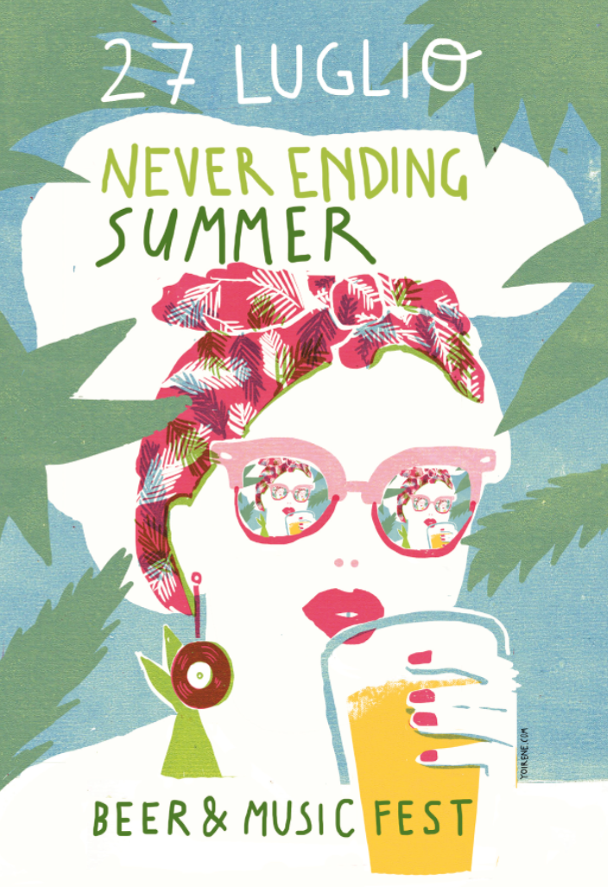 summer beer Tropical party flyer