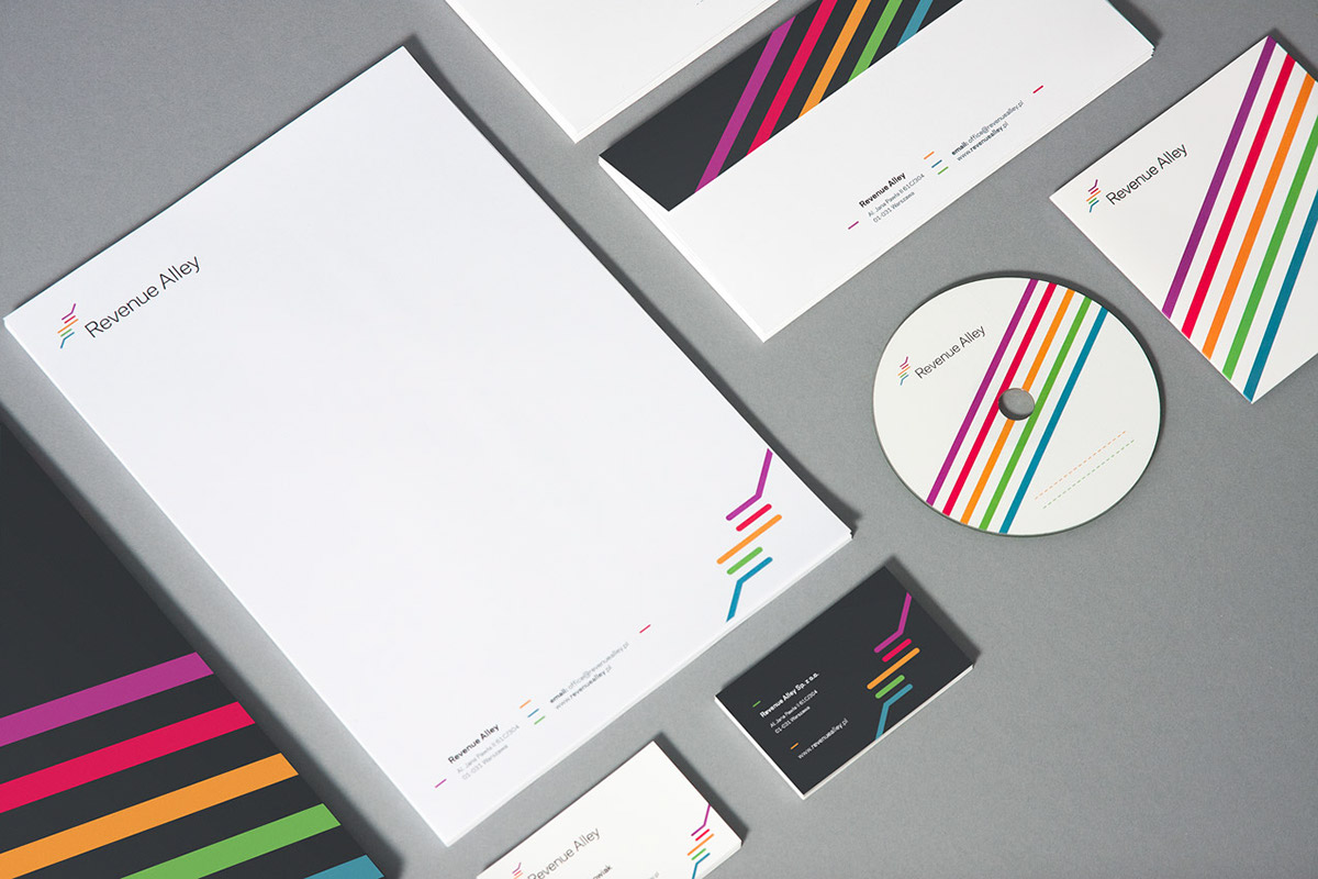 revenue  alley colorful lines logo identity modern Subbrands Website business boxes software IT