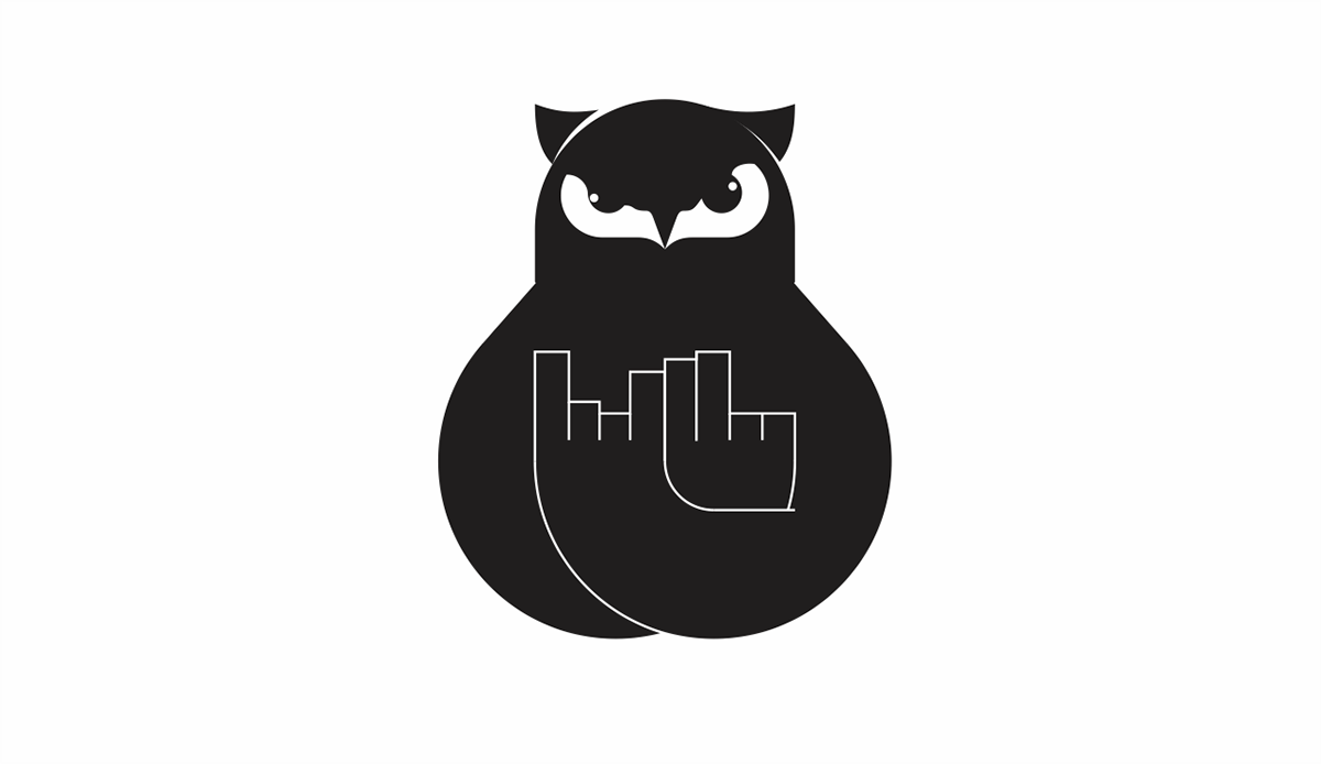 t-shirt owl Wise high line art logo marks