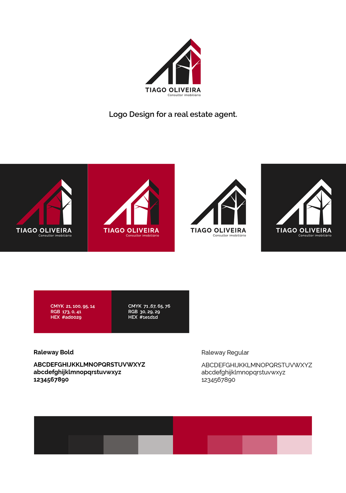 logo agent design estate red black visual identity brand branding 