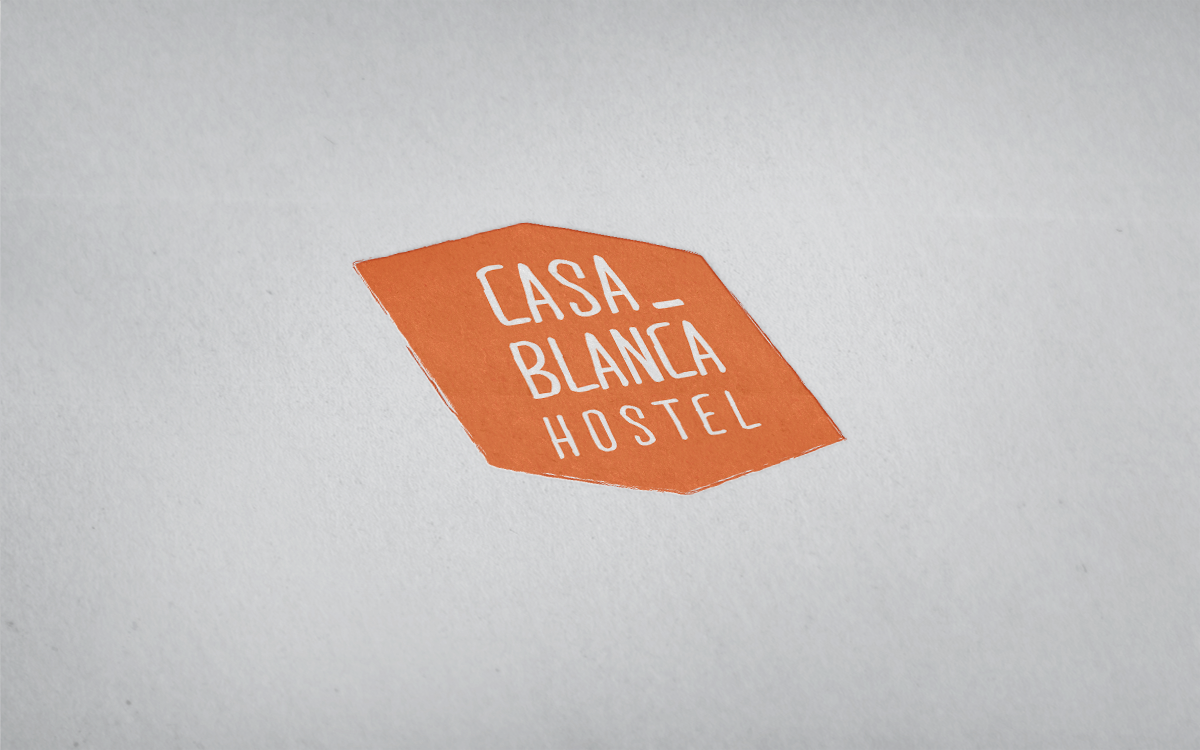 hostel Casablanca hotel visual identity logo Logotype graphic design  branding  talking bubble Travel