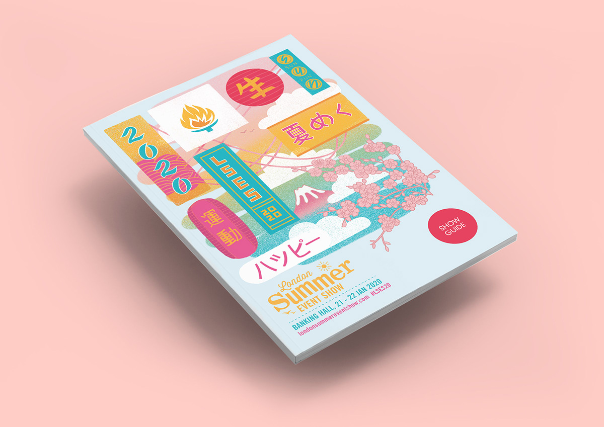 brochure Events graphicdesign identity ILLUSTRATION  japan Olympics programme summer