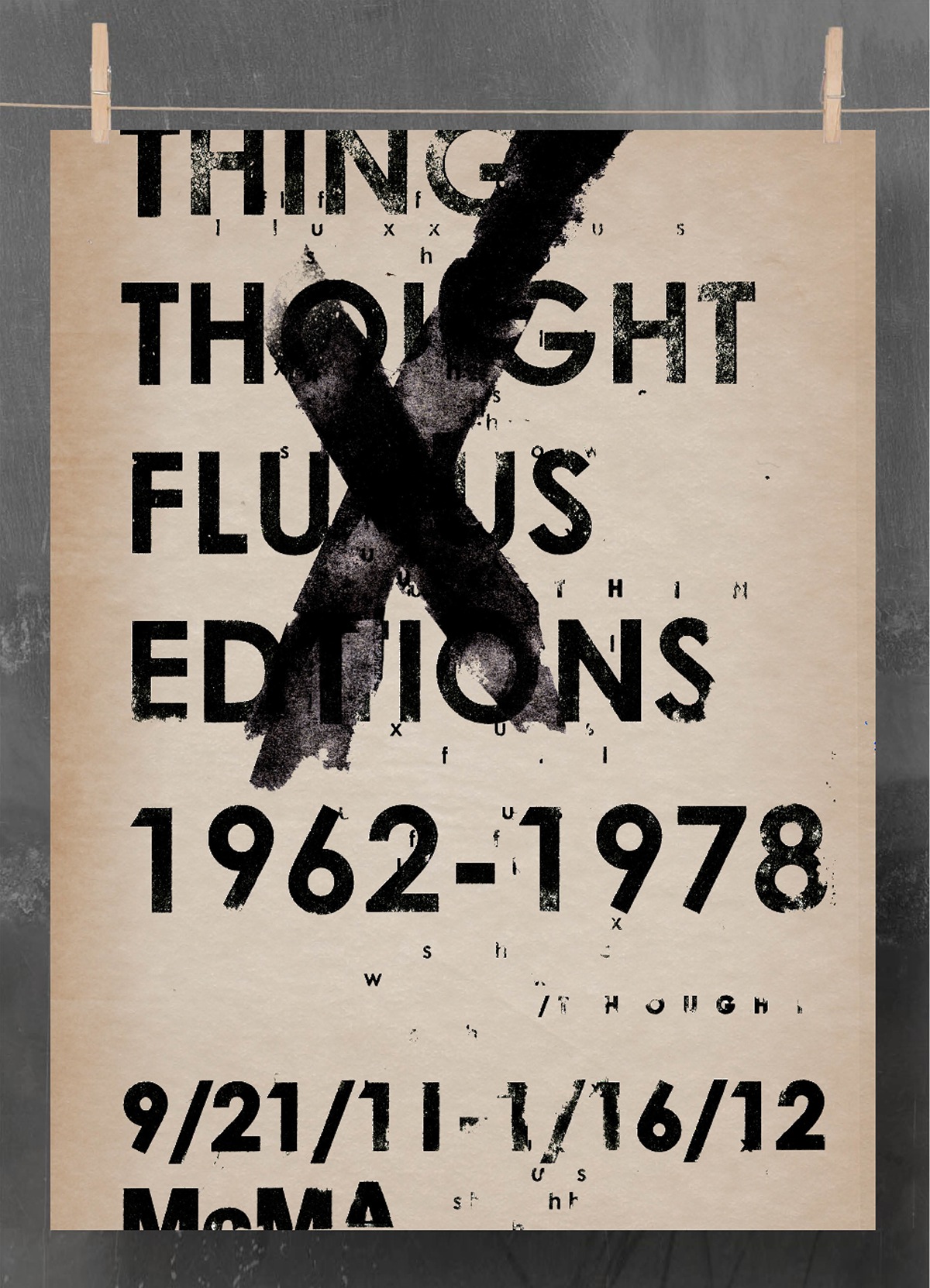 Fluxus moma poster typography   Exhibition  Thing/Thought Fluxus
