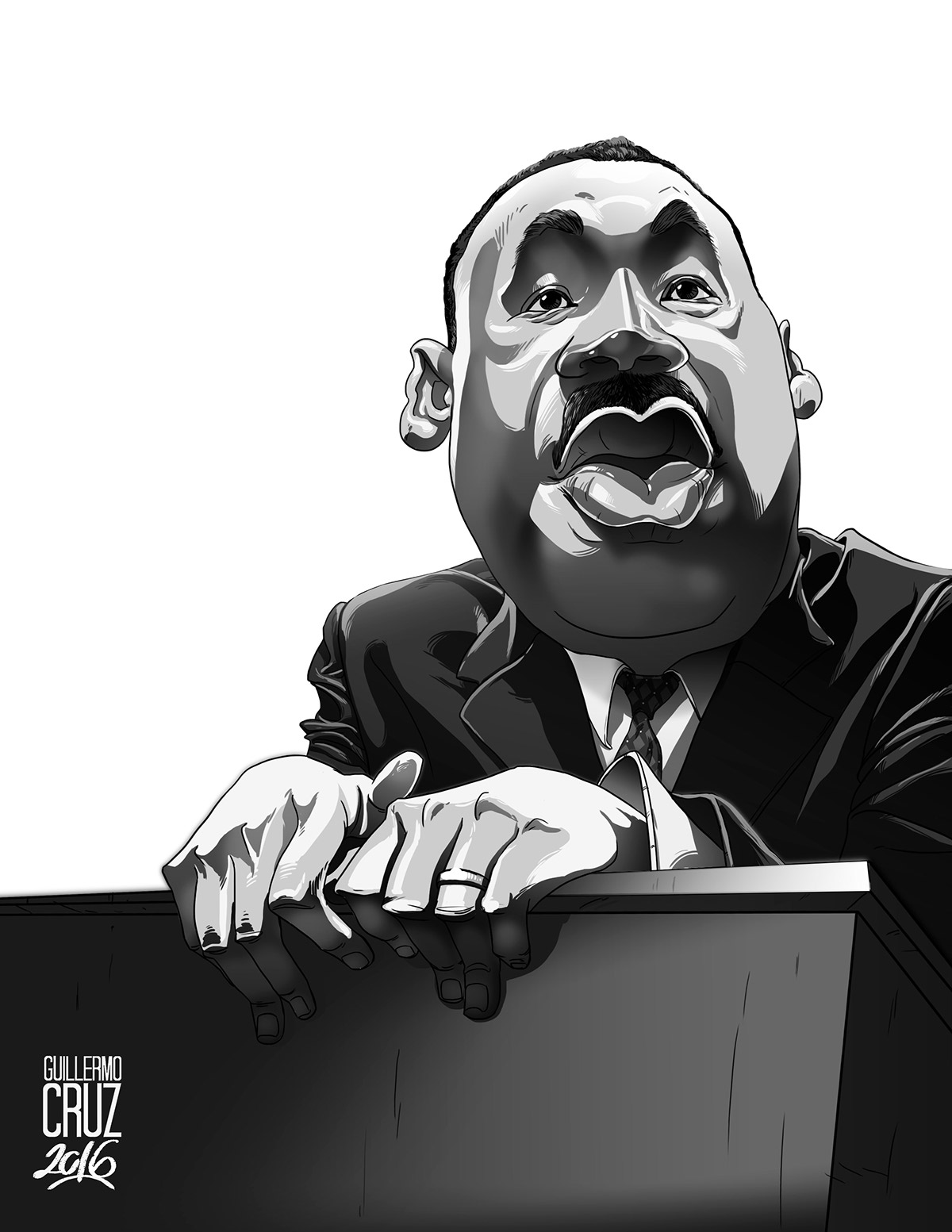 Martin Luther King ilustration caricatures art