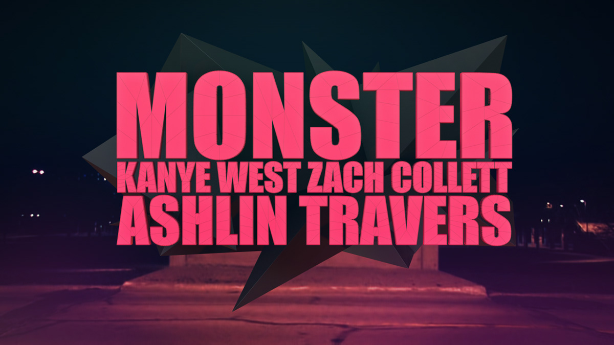 monster  Kanye West music video 3D 2D compositing Scary dark polygon cinema 4d after effects Audio