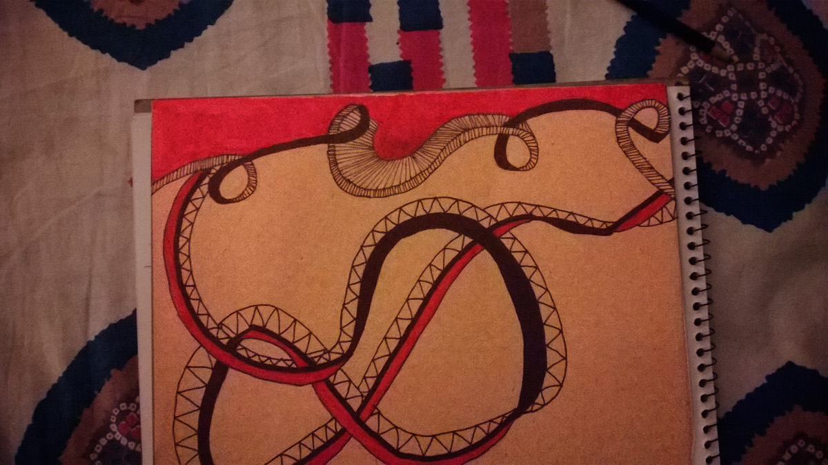 Snake Skin snake skin loops doodles red black red and black Red&Black experiment markers