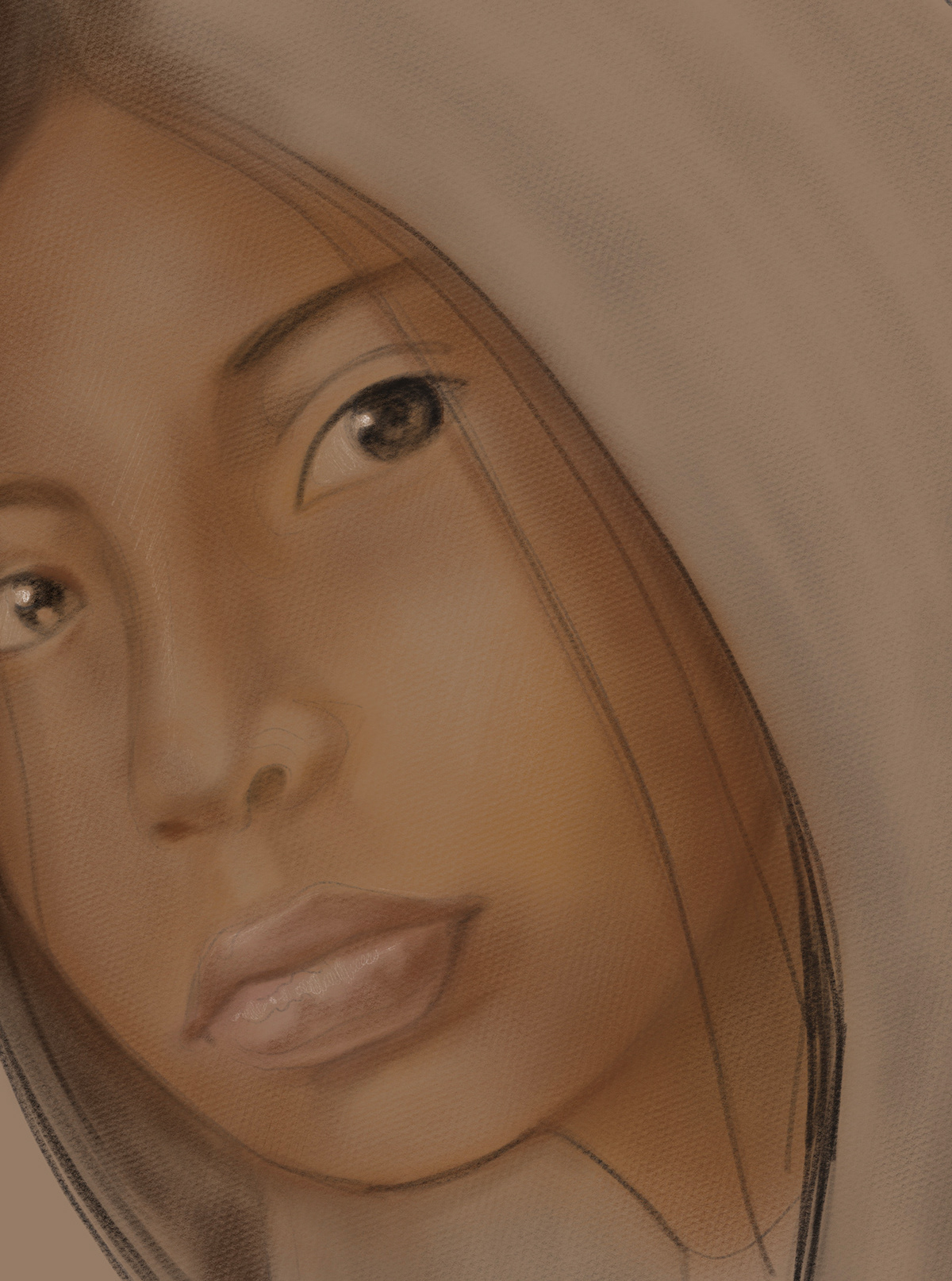 Adobe Portfolio Drawing  ILLUSTRATION  art ramonfaur chiapas mexico tzetzal Latin America girl portrait sketch painting   ipadpro tablet Procreate