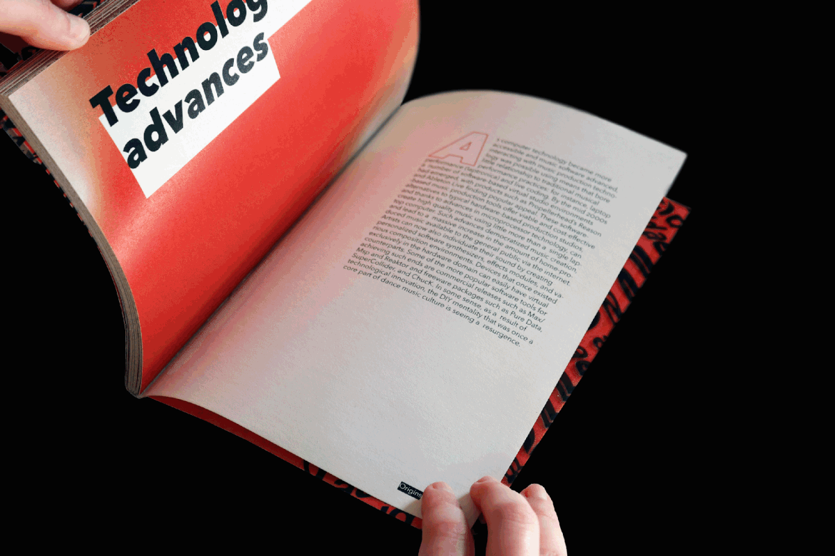 book foil Layout publication techno book design graphic design  Zine  music