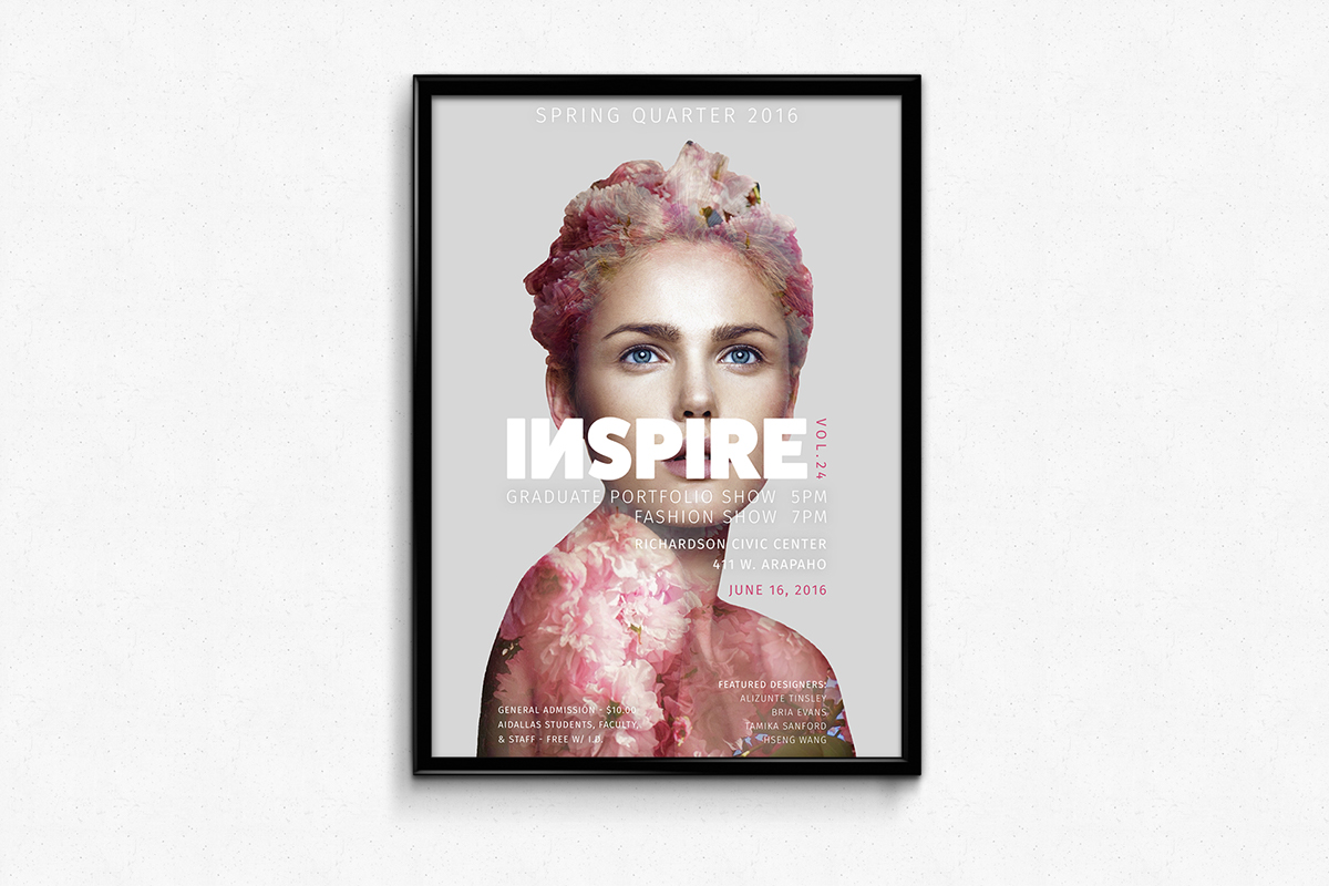 Adobe Portfolio inspire logo magazine poster mock up double exposure Student work co owners