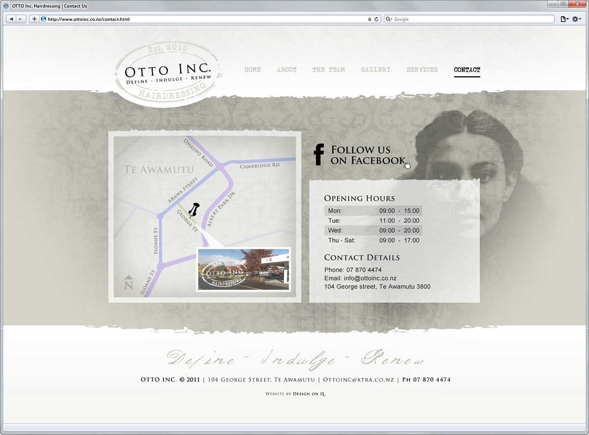 Otto Website design on q hairdresser