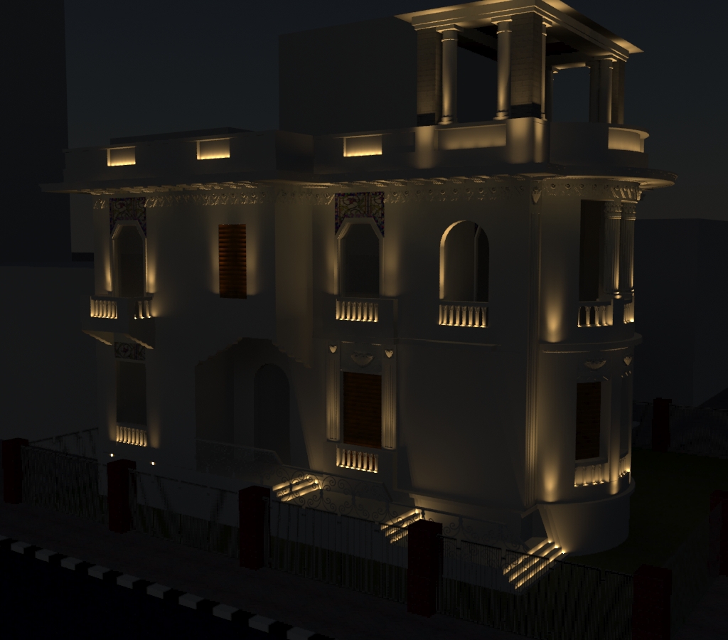 exterior ARCHETECTURE lighting night 3ds max building V-ray mental ray