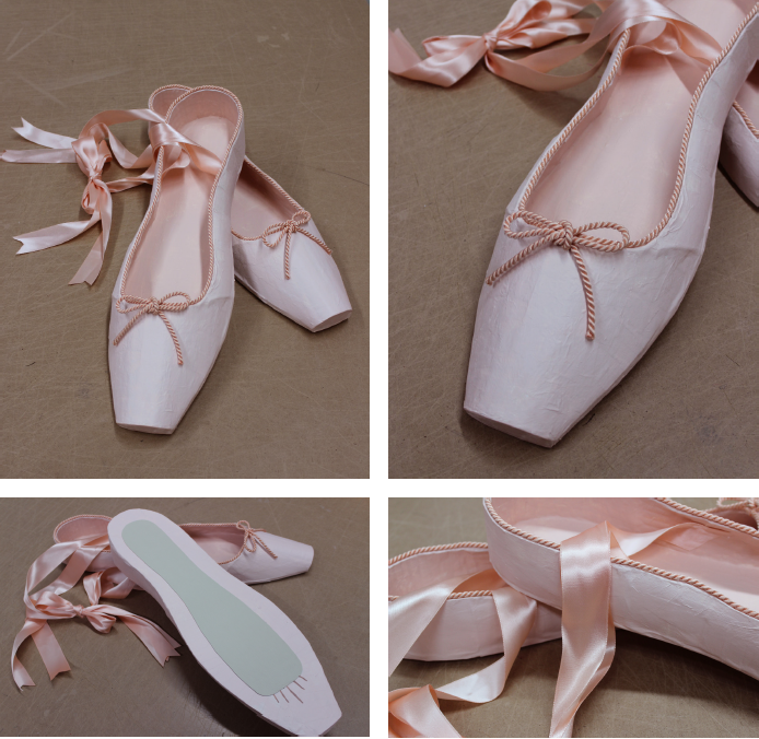 ballet zippers paper props Display nyc head shoes