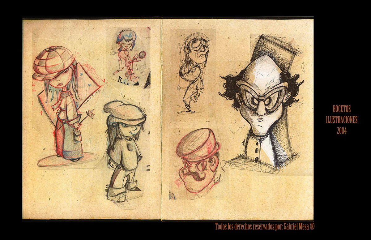 gabrielmesa  Bocetos2003-2011 Drawing  Character design 