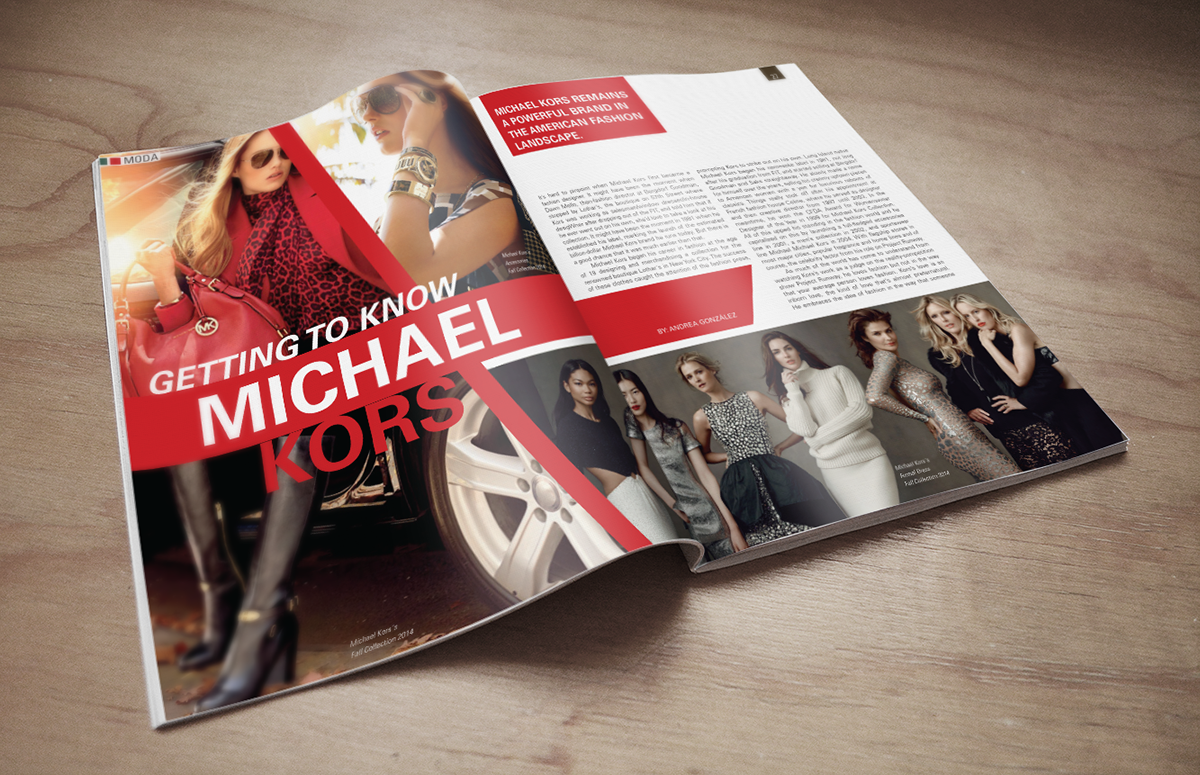 editorial michael kors Spread Designs magazine design