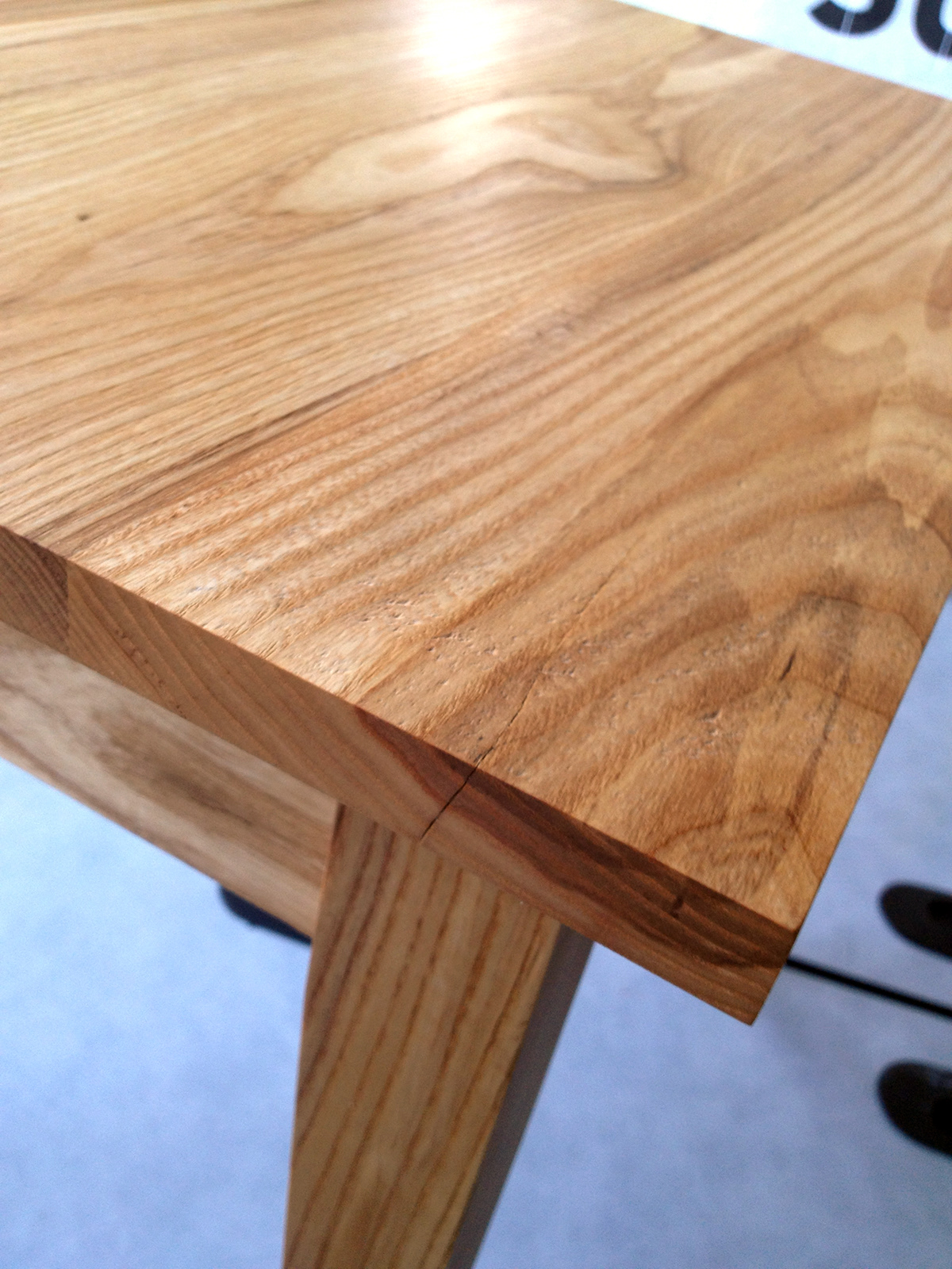 Custom ash wood table sliced