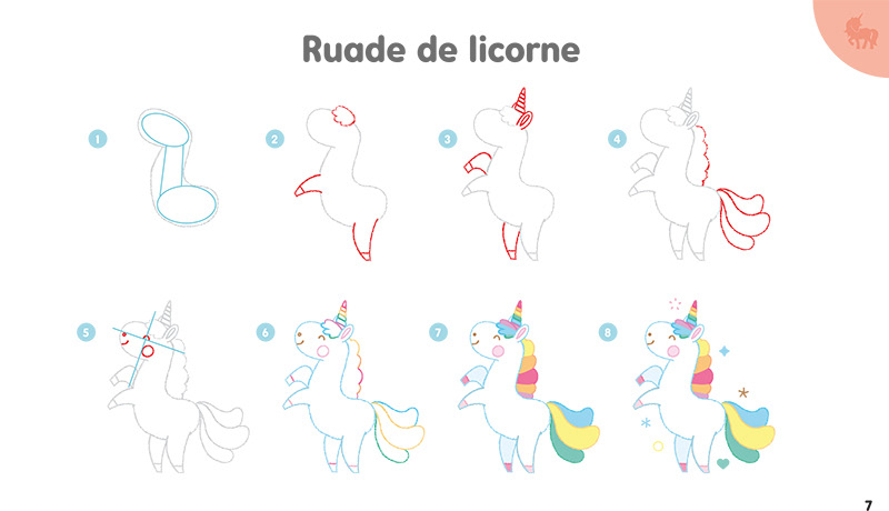 ILLUSTRATION  kawaii Licorne unicorn Character design  rainbow