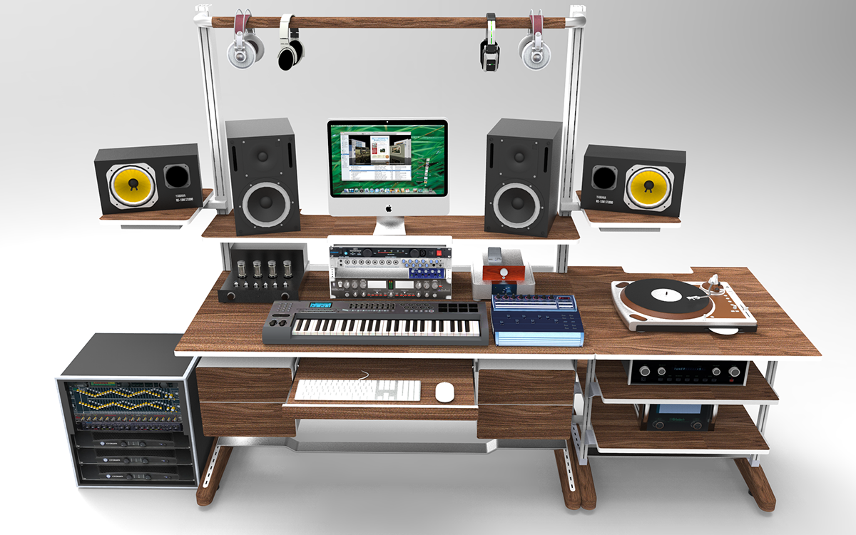 audiophile workstation Music Studio systems Furniture System table speaker
