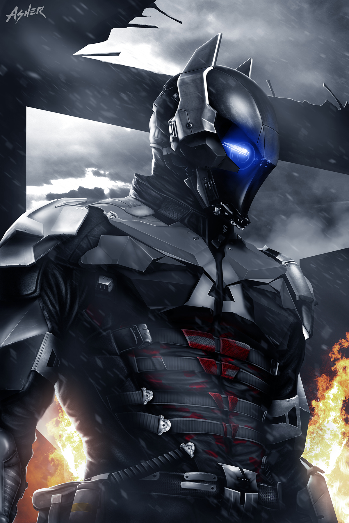 asher alpay art of batman dc Arkham knight Hero villain comics
