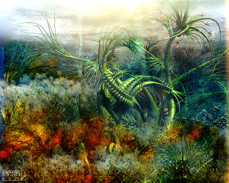 Bryce Michael Frank 3D abstract Landscape undersea surreal Shells plants Nature photo-realistic photoshop dream forest